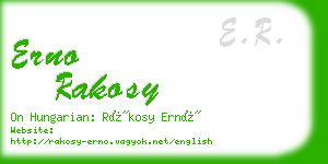 erno rakosy business card